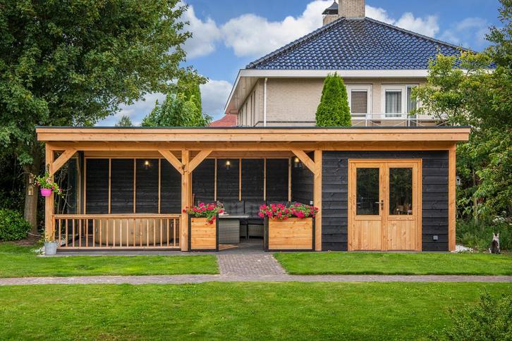 Douglas Overkapping met Schuur - 900 x 400cm - Bouwpakket, Huis en Inrichting, Woonaccessoires | Overige