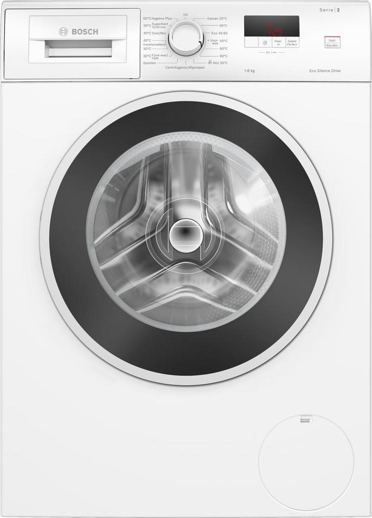 Bosch WGE0340SNL vrijstaand wasmachine - Wit, Witgoed en Apparatuur, Wasmachines, 1200 tot 1600 toeren, 8 tot 10 kg, Nieuw, Voorlader