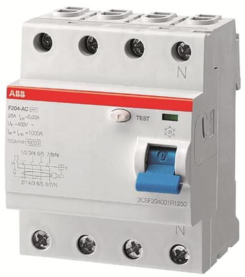 ABB aardlekschakelaar / 4-polig, 30mA, 63A, (nul aan de, Doe-het-zelf en Verbouw, Elektra en Kabels, Nieuw, Ophalen of Verzenden