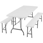 Campingtafelset Panja wit opvouwbaar - wit, Caravans en Kamperen, Kampeeraccessoires, Verzenden, Nieuw