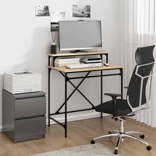 vidaXL Bureau 80x50x90 cm bewerkt hout en ijzer sonoma, Huis en Inrichting, Bureaus, Nieuw, Verzenden