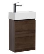 Toiletmeubel Angela 40 x 22 cm Bruin Eiken Fonteinmeubel, Verzenden, Nieuw, Wastafel
