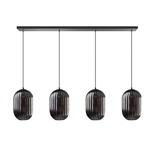 *WOONWINKEL* ETH Glamm Hanglamp Zwart Met Ribbelglas, Huis en Inrichting, Lampen | Hanglampen, Nieuw, Verzenden