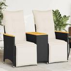 vidaXL Tuinbank 2-zits verstelbaar met tafel poly rattan, Verzenden, Nieuw, Rotan