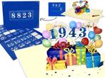 3D Pop-up kaart jaartal met ballonnen en cadeautjes | Inc..., Nieuw, Verzenden