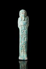 Oud-Egyptisch Faience Oesjabti met hiërogliefen, Antiek en Kunst