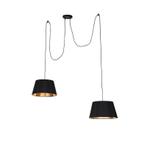 Moderne hanglamp zwart 2-lichts- Lofty, Huis en Inrichting, Nieuw, Overige materialen, Modern, 75 cm of meer