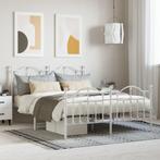 vidaXL Bedframe met hoofd- en voeteneinde metaal wit 140x200, Huis en Inrichting, Slaapkamer | Bedden, Verzenden, Wit, 140 cm