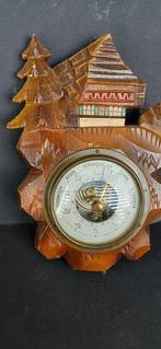 Barometer - hout koper glas - Zwartzwalder barometer, Antiek en Kunst