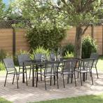 vidaXL 9-delige Tuinset met Eettafel in Anthraciet Staal, Verzenden, Nieuw, Tuinset