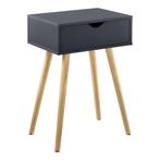 Bijzettafel met lade nachtkastje 60x40x29,5 cm donkergrijs, Huis en Inrichting, Tafels | Bijzettafels, Verzenden, Nieuw