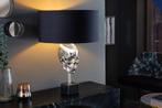 Extravagante tafellamp SKULL 56cm zwart zilver metalen, Huis en Inrichting, Lampen | Tafellampen, Ophalen of Verzenden, Nieuw