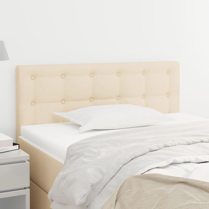 vidaXL Hoofdbord 90x5x78/88 cm stof crèmekleurig, Huis en Inrichting, Slaapkamer | Bedden, Crème, Nieuw, Stof, Verzenden