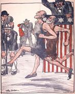 Spotprent over Amerikaanse verkiezing tijdens Eerste Were..., Antiek en Kunst, Verzenden