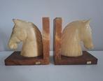 Sujetalibros - Caballos de alabastro tallados a mano -