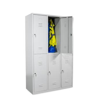 Lockerkast 6-deurs 1900x1170x500 mm (hxbxd) grijs beschikbaar voor biedingen