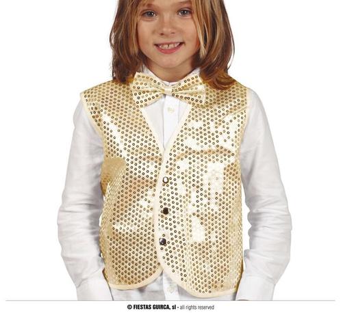 Gilet Pailletten Kind Goud, Kleding | Dames, Carnavalskleding en Feestkleding, Nieuw, Ophalen of Verzenden