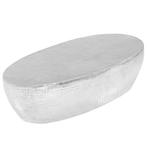 vidaXL salontafel 100x50x28 cm gehamerd aluminium zilver, Huis en Inrichting, Tafels | Salontafels, 100 tot 150 cm, Verzenden