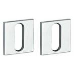 Set van twee Sleutelplaatjes Mini vierkant 25mm mat chroom, Ophalen of Verzenden, Nieuw