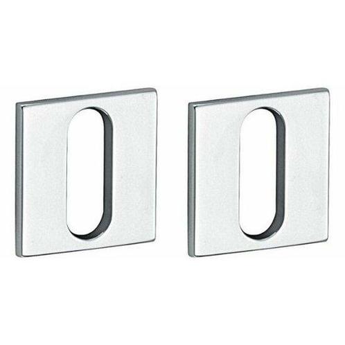 Set van twee Sleutelplaatjes Mini vierkant 25mm mat chroom, Doe-het-zelf en Verbouw, Hang- en Sluitwerk, Nieuw, Ophalen of Verzenden