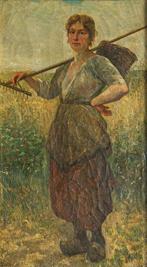 David de la Mar (1832–1898) - Le travail du champ, Antiek en Kunst