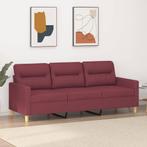 vidaXL Driezitsbank 180 cm stof wijnrood, Verzenden, 150 tot 200 cm, Stof, Driepersoons