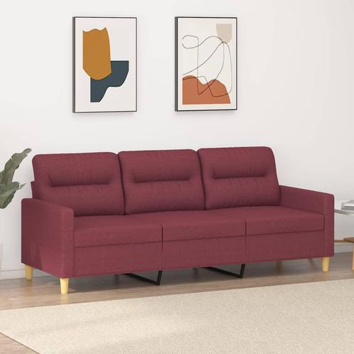 vidaXL Driezitsbank 180 cm stof wijnrood, Huis en Inrichting, Banken | Bankstellen, Nieuw, 150 tot 200 cm, Stof, Driepersoons