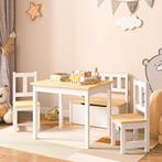 [en.casa] Kindertafel Lousame met 2 stoelen en 1 bank hout e, Kinderen en Baby's, Kinderkamer | Tafels en Stoelen, Verzenden, Nieuw