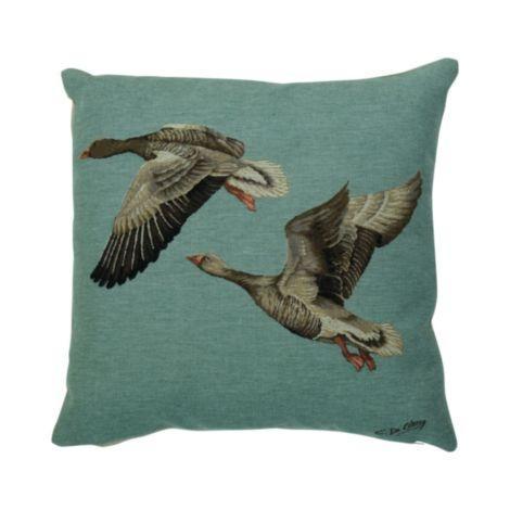gobelin kussen grauwe gans 2 45x45cm, Huis en Inrichting, Woonaccessoires | Overige, Verzenden