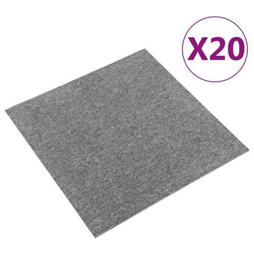 vidaXL Tapijttegels 20 st 5 m² 50x50 cm grijs, Doe-het-zelf en Verbouw, Vloerdelen en Plavuizen, Nieuw, Verzenden