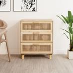 vidaXL Dressoir 60x30x70 cm massief grenenhout en rattan, Verzenden, Nieuw, 50 tot 100 cm, Grenenhout