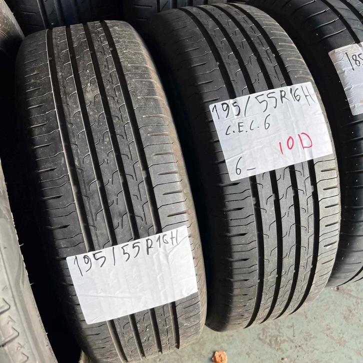 2 x Continental EcoContact 6 195-55-16 Zomerbanden 6mm, Auto-onderdelen, Banden en Velgen, 16 inch, Zomerbanden, 195 mm, Personenwagen