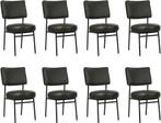 Set van 8 Leren eetkamerstoelen - Echt leer, Modern, Comfort, Huis en Inrichting, Stoelen, Overige kleuren, Nieuw, Ophalen of Verzenden