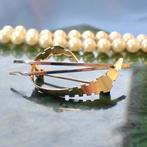 Bicolor fantasie broche (zirconia, vintage, gouden broche), Sieraden, Tassen en Uiterlijk, Broches, Ophalen of Verzenden, Gebruikt
