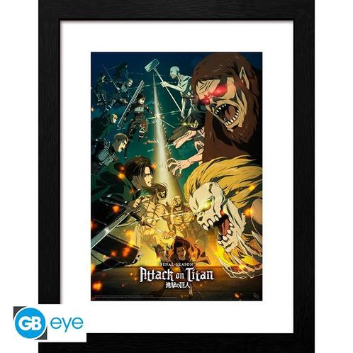 GBeye Attack on Titan Framed Print 30x40CM-S4 Key Art 3, Verzamelen, Posters, Nieuw, Ophalen of Verzenden