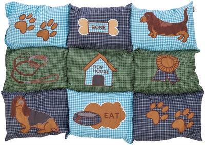 Trixie Hondenkussen Patchwork Blauw / Groen, Dieren en Toebehoren, Dierenvoeding, Ophalen of Verzenden