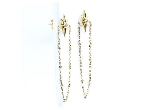 Oorbellen - 18 karaat Geel goud - 0.22ct. tw. Diamant, Sieraden, Tassen en Uiterlijk, Oorbellen