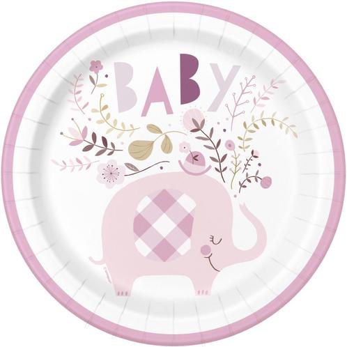 Baby Olifant Borden Bloemen 23cm 8st, Hobby en Vrije tijd, Feestartikelen, Nieuw, Verzenden