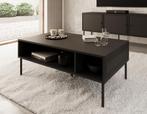 Meubella Salontafel zwart 110cm | Rechthoekig 3 opbergvakken, 100 tot 150 cm, 50 tot 75 cm, Verzenden, Nieuw