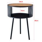[en.casa] Bijzettafel Bjørnsund rond 45xØ34 cm houtkleurig e, Huis en Inrichting, Tafels | Bijzettafels, Verzenden, Nieuw