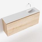 MONDIAZ OLAN 120cm toiletmeubel washed_oak. LEX wastafel, Ophalen of Verzenden, Nieuw, Bad