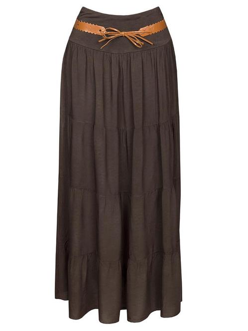 Rok Maxi Bruin, Kleding | Dames, Rokken, Verzenden