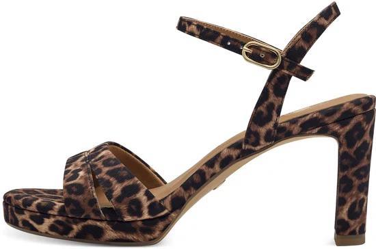 Tamaris - maat 38 - Sandalen met hak Leopard Synthetisch -, Kleding | Dames, Schoenen, Verzenden
