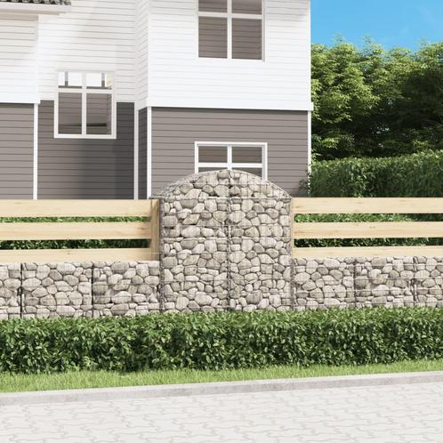 vidaXL Schanskorf gewelfd 100x50x120/140 cm gegalvaniseerd, Tuin en Terras, Bloembakken en Plantenbakken, 100 cm of meer, Nieuw