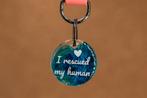 Grappige hondenpenning - I rescued my human, Verzenden, Handgemaakt, Nieuw