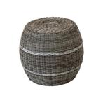 Laos poef wicker ø46x40cm - beige, Huis en Inrichting, Stoelen, Nieuw, Ophalen of Verzenden