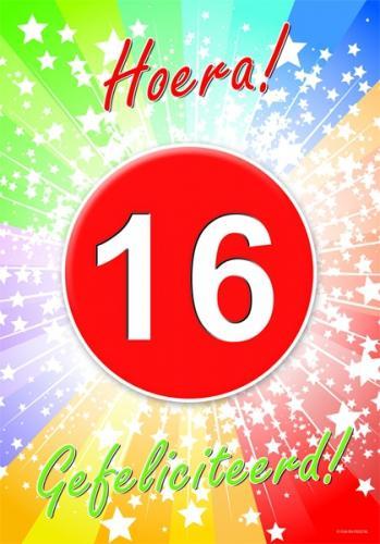 16 jaar verjaardag poster - 16 jaar versiering, Hobby en Vrije tijd, Feestartikelen, Ophalen of Verzenden