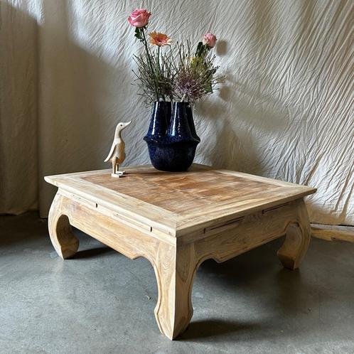 Opium tafel - salontafel -teakhout - vanaf € 115,- TTM Wonen, Huis en Inrichting, Tafels | Salontafels, 50 tot 100 cm, Vierkant