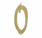 Gouden Kaars 0 Jaar Glitter 12,5cm, Verzenden, Nieuw
