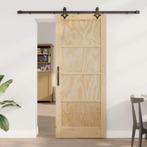 vidaXL Schuifdeur Naturel en zwart 83 x 202 cm, Doe-het-zelf en Verbouw, Deuren en Horren, Verzenden, Nieuw